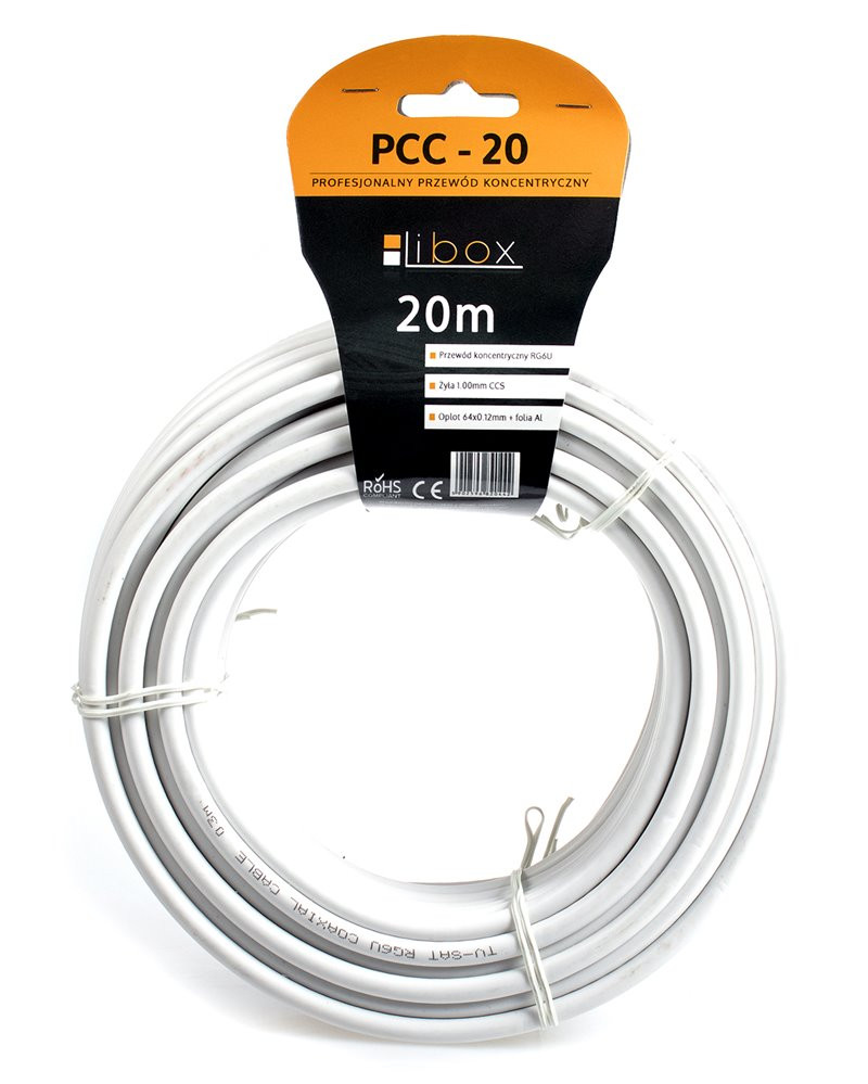 Kabel antenowy RG6 20m...