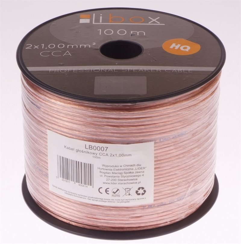 Kabel głośnikowy 2x1,00...