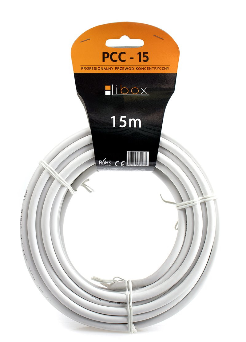 Kabel antenowy RG6 15m...