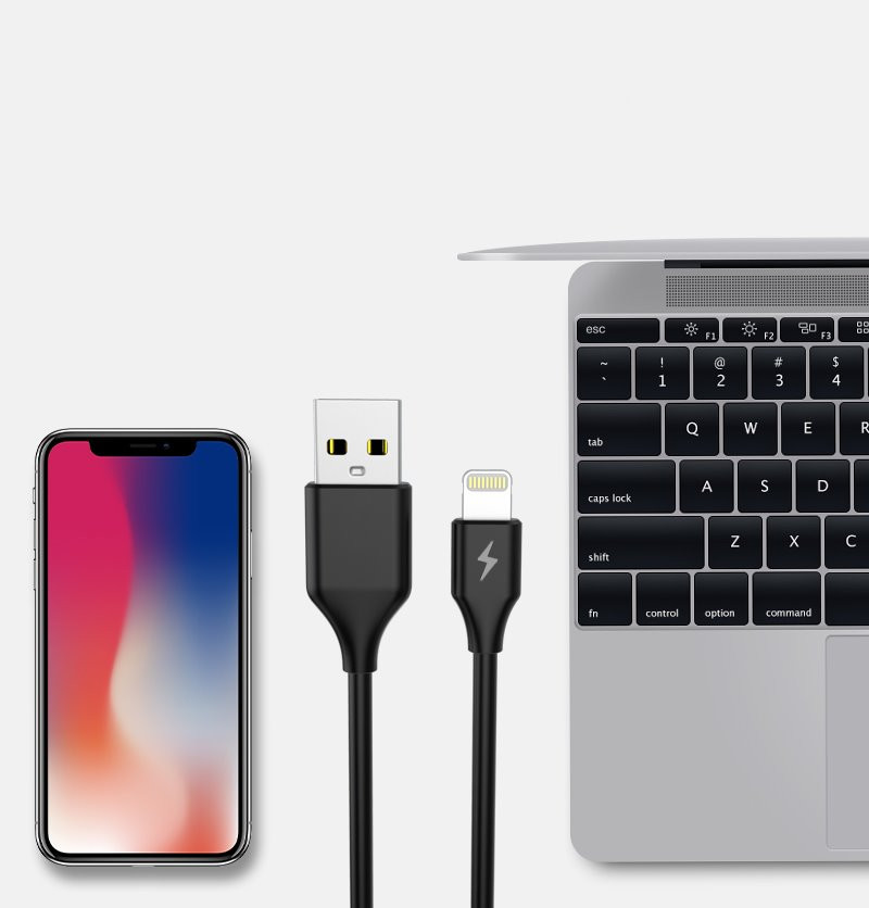 Kabel USB-lightning 2.1A 1m...